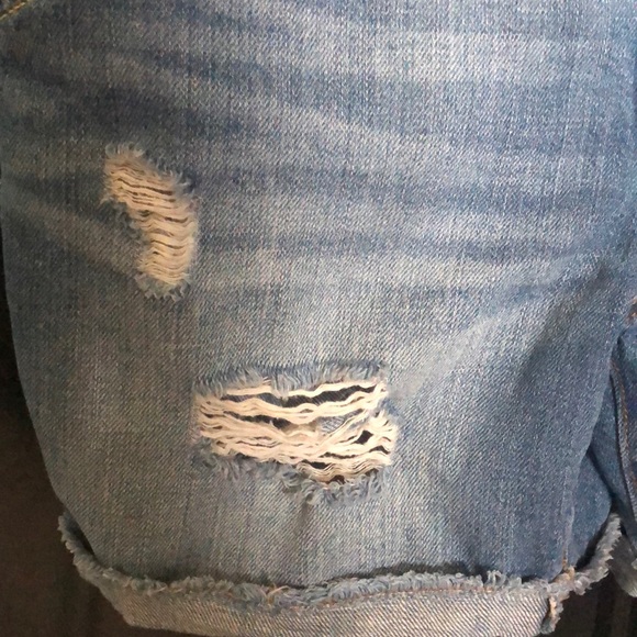 Zara Distressed Denim Short Overalls - Picture 5 of 6